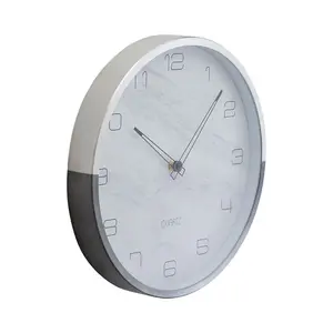 Interiors by Premier Elko Wall Clock with Silver And Grey Frame