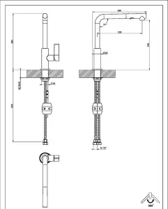 Clearwater Auriga Pull Out Kitchen Tap Brushed Nickel & White - AUR2BN