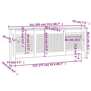 MDF Radiator Cover Black 205 cm