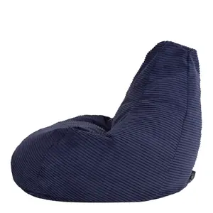 icon Dalton Corduroy Bean Bag Chair & Pouffe Navy Blue Recliner Bean Bags