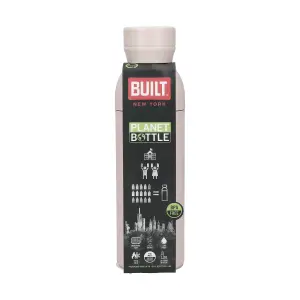 BUILT Planet Bottle, 500ml Recycled Reusable Water Bottle with Leakproof Lid - Pale Pink