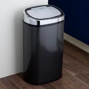 Steel Motion Sensor Rubbish Bin - 58L Charcoal