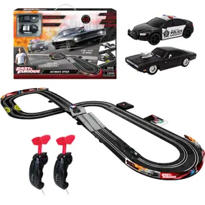 Fast & Furious Ultimate Speed Electric Racetrack Slot Car Set, 2 Player Car Slot Race Set For Kids, 4.4M / 14.5FT