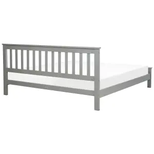 Wooden EU Super King Size Bed Grey MAYENNE