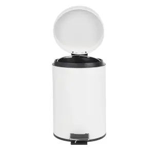 White 3L Bathroom Pedal Bin Freestanding