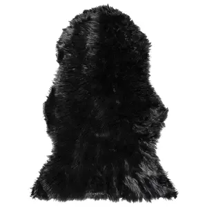 Faux Sheepskin Rug Black MUNGO