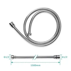 Universal shower hose 1.5m stainless steel 304, chrome