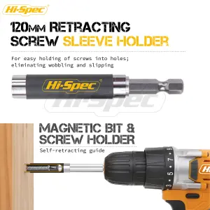 Hi-Spec 44pc Impact Drill Driver Screw Bit Set. 25mm & 50mm S2 Steel. Pozi Driv, Torx, Phillips & Nut Screwdriver Bits