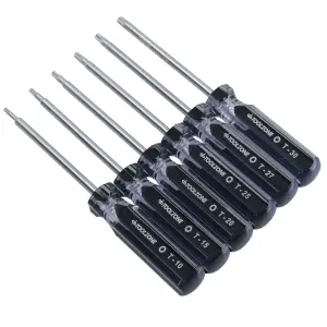 6pc Torx / Star Screwdriver Bit Set T10 -T30