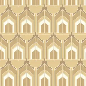 Hoopla Walls Gold Deco Arch Smooth Matt Wallpaper