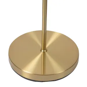 First Choice Lighting Marlin Satin Brass Opal Glass 3 Light Floor Lamp