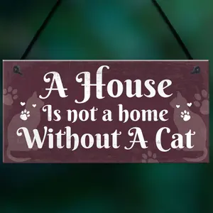 Red Ocean Funny Cat Quote Signs For Home Hanging Plaque Shabby Chic Cat House Friendship Gift