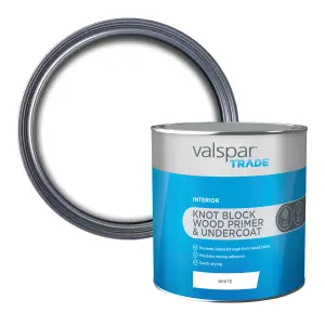 Valspar Trade White Matt Wood Primer, 2.5L