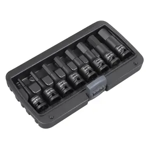 Premier Impact Hex Socket Bit Set 8 Pieces 1/2" Square Drive - Imperial AK5600