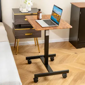 Costway Mobile Standing Desk Height Adjustable Rolling Laptop Desk Overbed Table