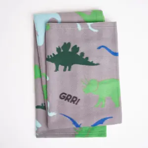 Dreamscene Dinosaur Fleece Blanket Kids Soft Warm Throw, 120 x 150cm - Grey