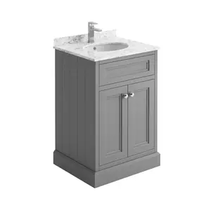 Rowland 600mm Bathroom Vanity with Integrated Ceramic Basin Light Grey