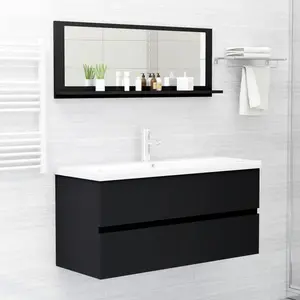 Dorlene Framed Wall Mounted Bathroom Mirror Black / 40 cm