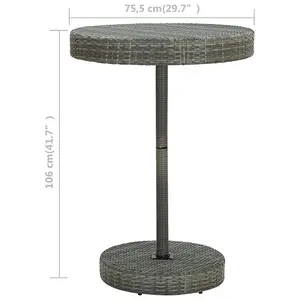 Berkfield Garden Table Grey 75.5x106 cm Poly Rattan