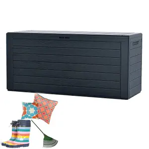 2x 280 Litre Multipurpose Outdoor Garden Furniture Storage Box for Garden Items