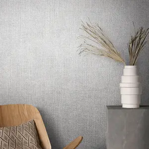 Galerie Air Collection Grey Weave Effect Sheen Textured Wallpaper Roll