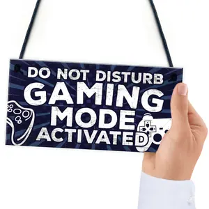 Red Ocean Novelty Gaming Do Not Disturb Bedroom Door Sign Birthday Christmas Gamer Gift For Brother Son Dad Him