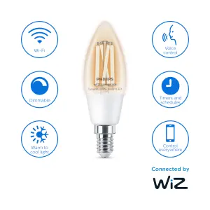 Philips WiZ SES 40W LED Cool white & warm white C35 Dimmable Light bulb