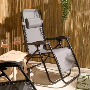 Garden Zero Gravity Patio Sun Lounger Folding Chair