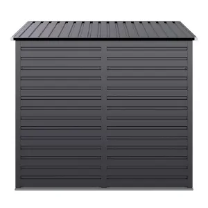 Outdoor Shed Single Door Galvanized Steel Plate Shed Storage Shed in Grey