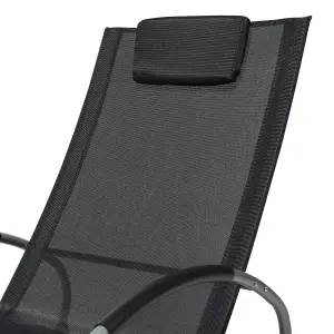 Sun Lounger Fabric Black CAMPO