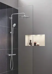 Grohe 27296 Euphoria Bar Shower Mixer, Overhead Rigid Rail Kit & Hand Shower