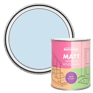 Rust-Oleum Powder Blue Matt Interior Wood Paint  750ml