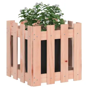 Berkfield Garden Planter with Fence Design 40x40x40 cm Solid Wood Douglas