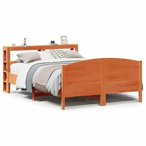 Berkfield Bed Frame without Mattress Wax Brown 160x200 cm Solid Wood Pine