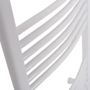 Rinse Bathrooms Prefilled Electric Curved Heated Towel Rail Radiator for Bathroom Kitchen White 1000x500mm - 200W