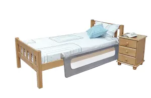 Safetots Extra Wide Bed Rail, Grey 140cm Wide x 50cm Tall, Toddler Bed Guard For Safety