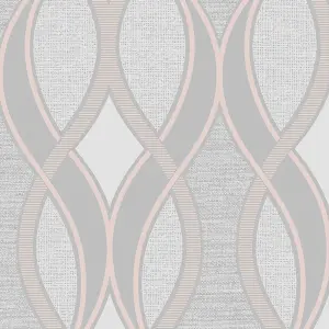 Sublime Ribbon Geometric Rose gold Smooth Wallpaper Sample