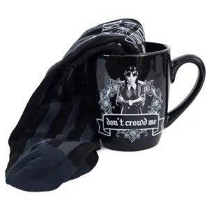 Wednesday Mug and Sock Set Black/White (3 UK-8 UK)