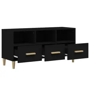 Berkfield TV Cabinet Black 102x36x50 cm Engineered Wood