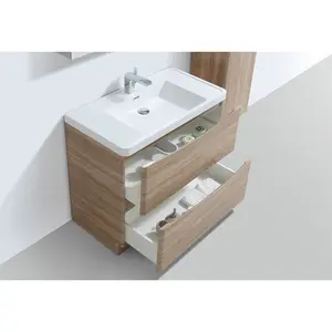 Stanhope 900mm Single Bathroom Vanity with Semi-Recessed Resin Basin Light Oak