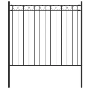 Berkfield Garden Fence Steel 1.7x0.8 m Black