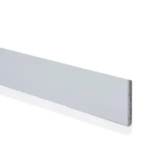 GoodHome Alisma Grey Square edge High gloss grey slab Plinth, (L)2400mm