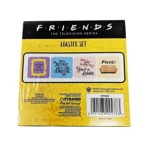 Friends Quote Coaster Set (Pack of 4) Multicoloured (One Size)