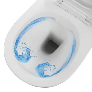 Berkfield Wall Hung Rimless Toilet Ceramic White