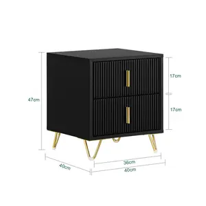 Aldea 2 Drawer Bedside Table Black