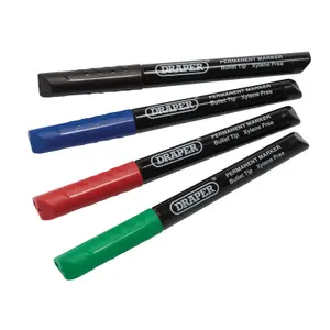 Draper Marker Pens, Multicoloured (Pack of 4) 20943