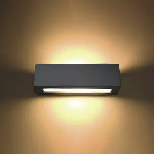 Vega Ceramic & Glass Grey 1 Light Classic Wall Light