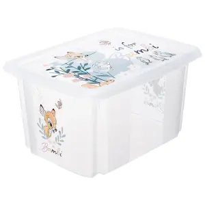 Keeeper Bambi Turn Around Stackable Box with Lid 15 Litre Transparent