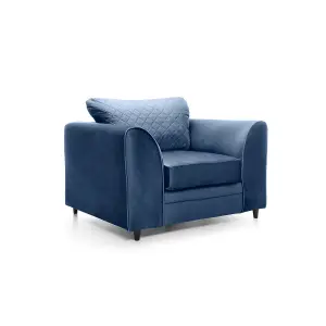 Chicago Velvet Armchair in Silver Blue