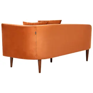 Right Hand Velvet Chaise Lounge Orange CHAUMONT